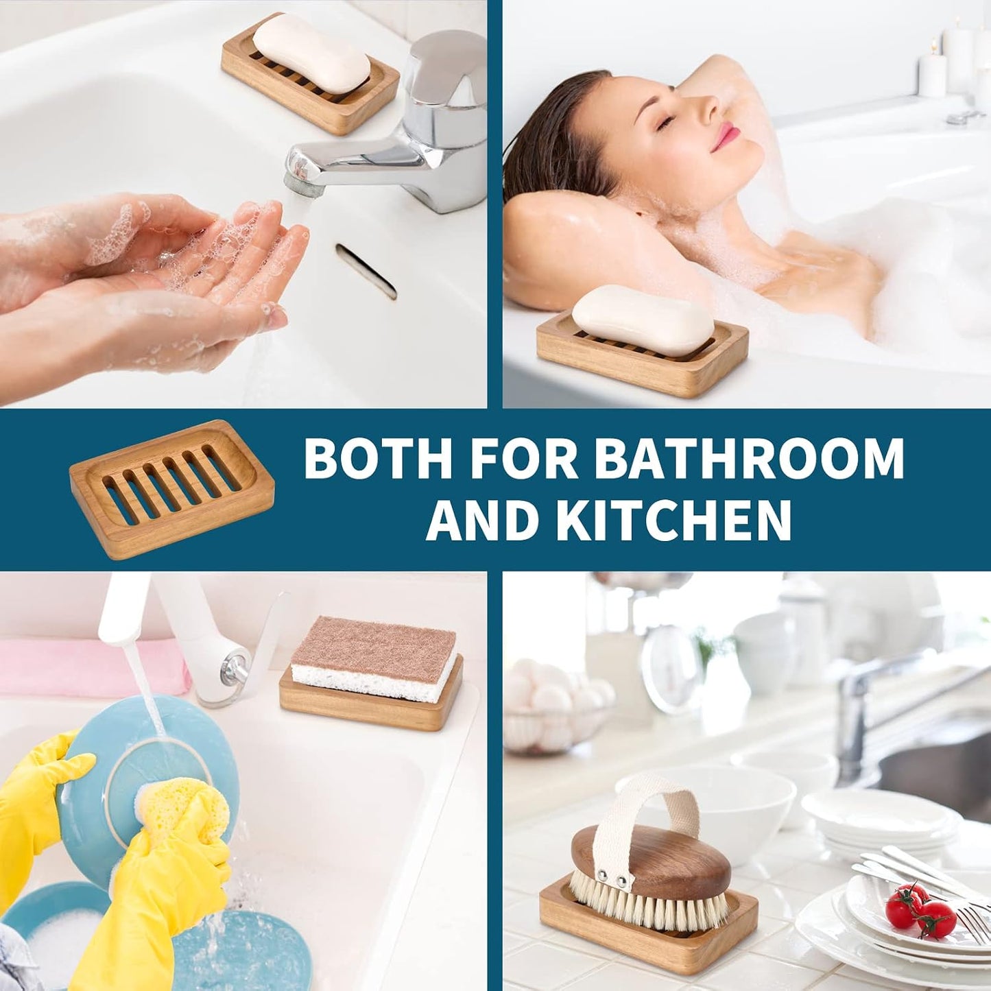 The Teak Soap Dish — Pair