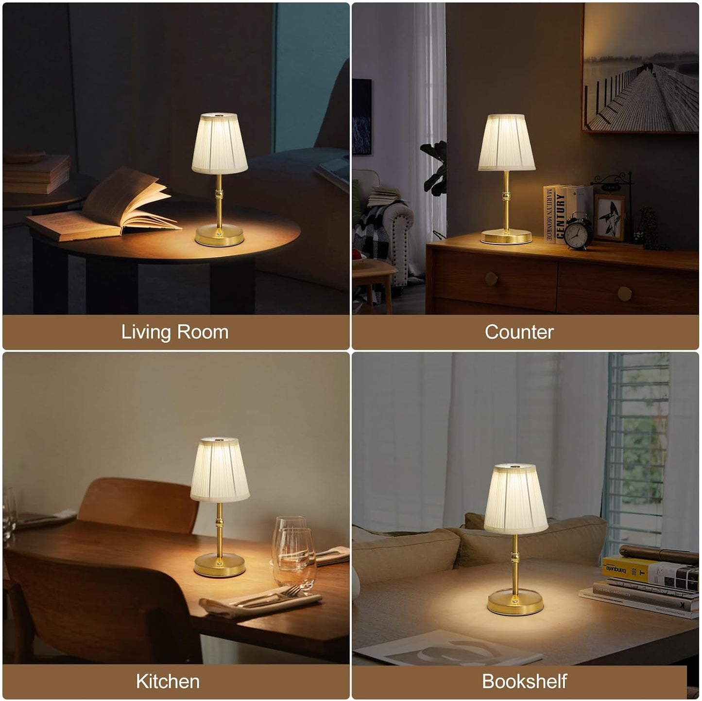 The Glow Lamp — Cordless Rechargeable Touch Table Light (Gold)