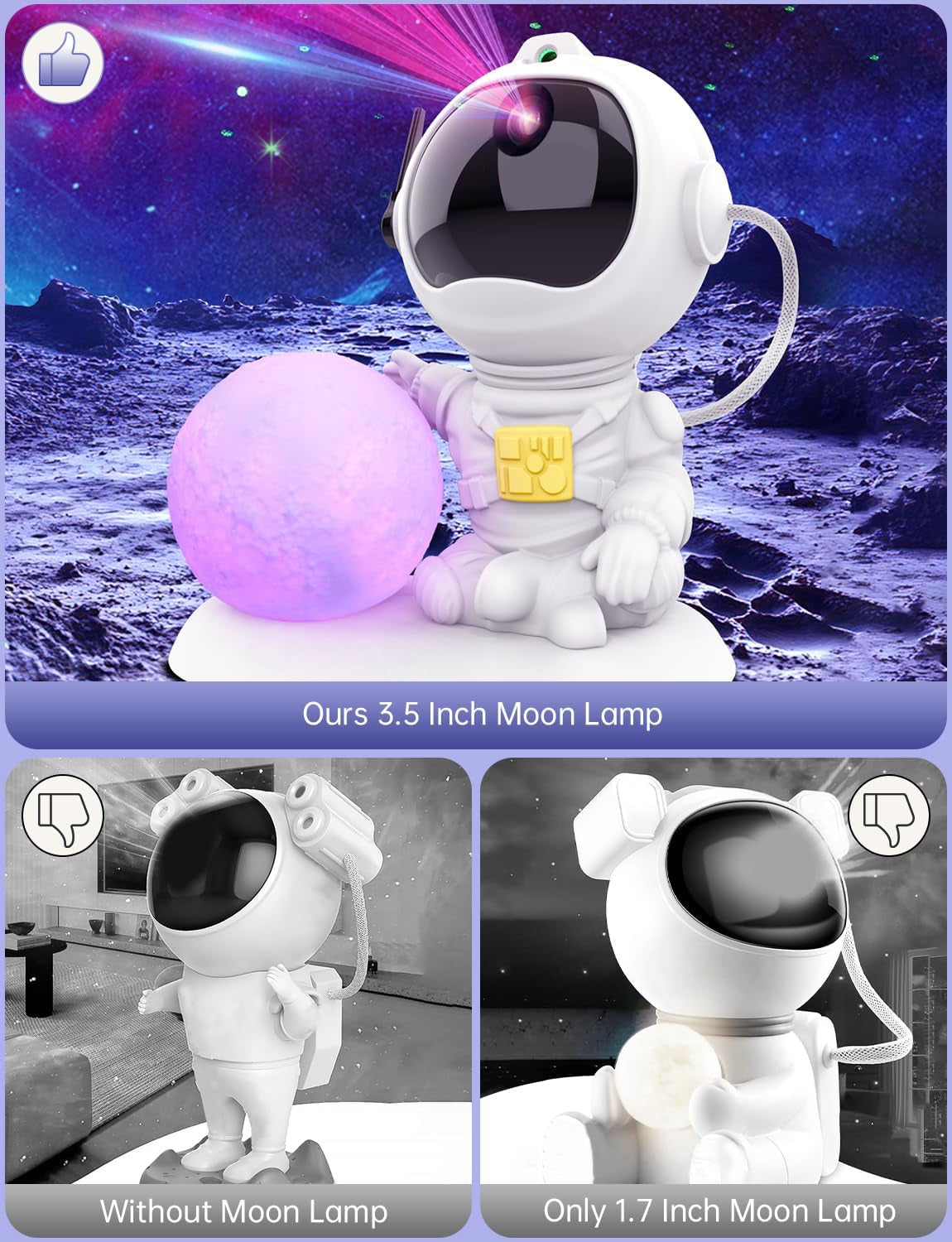 The Astronaut Projector — Galaxy + Nebula Night Light