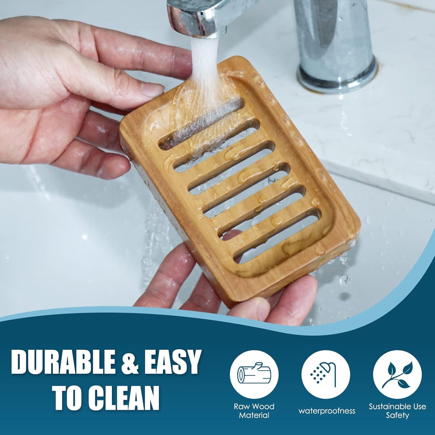 The Teak Soap Dish — Pair