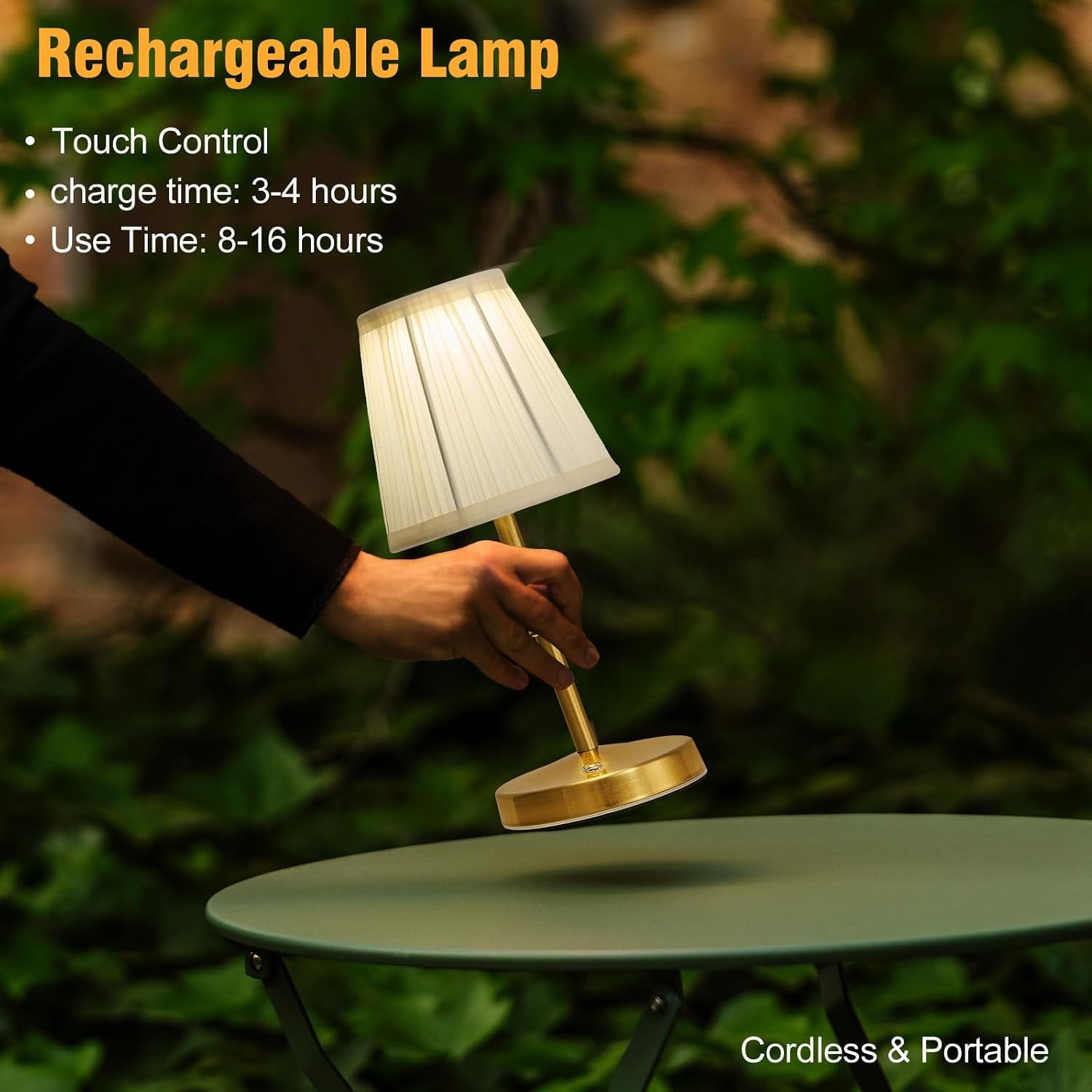 The Glow Lamp — Cordless Rechargeable Touch Table Light (Gold)