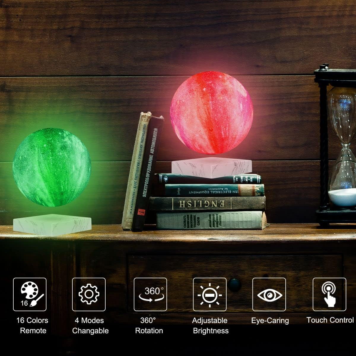 The Levitating Moon Lamp — Floating & Spinning
