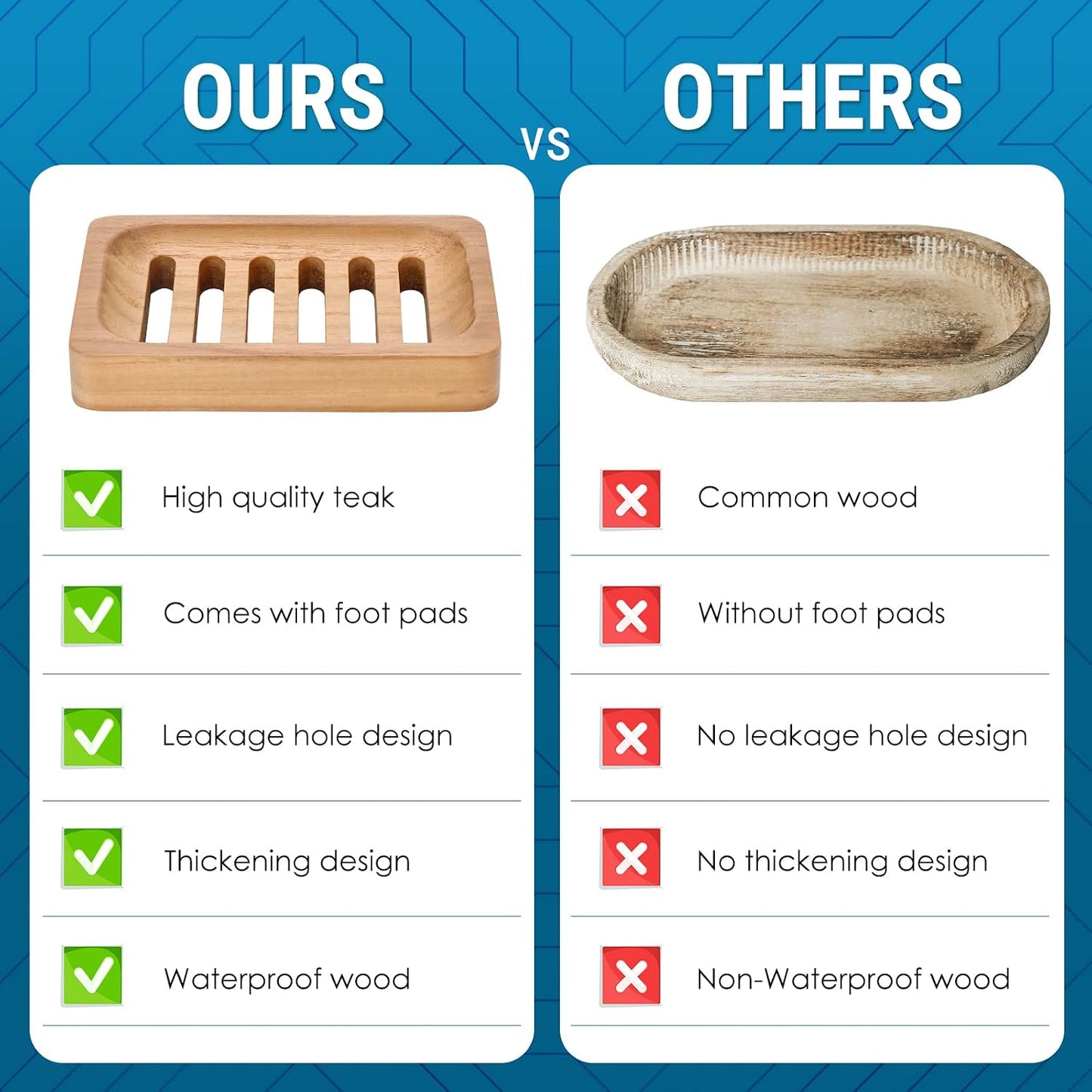 The Teak Soap Dish — Pair