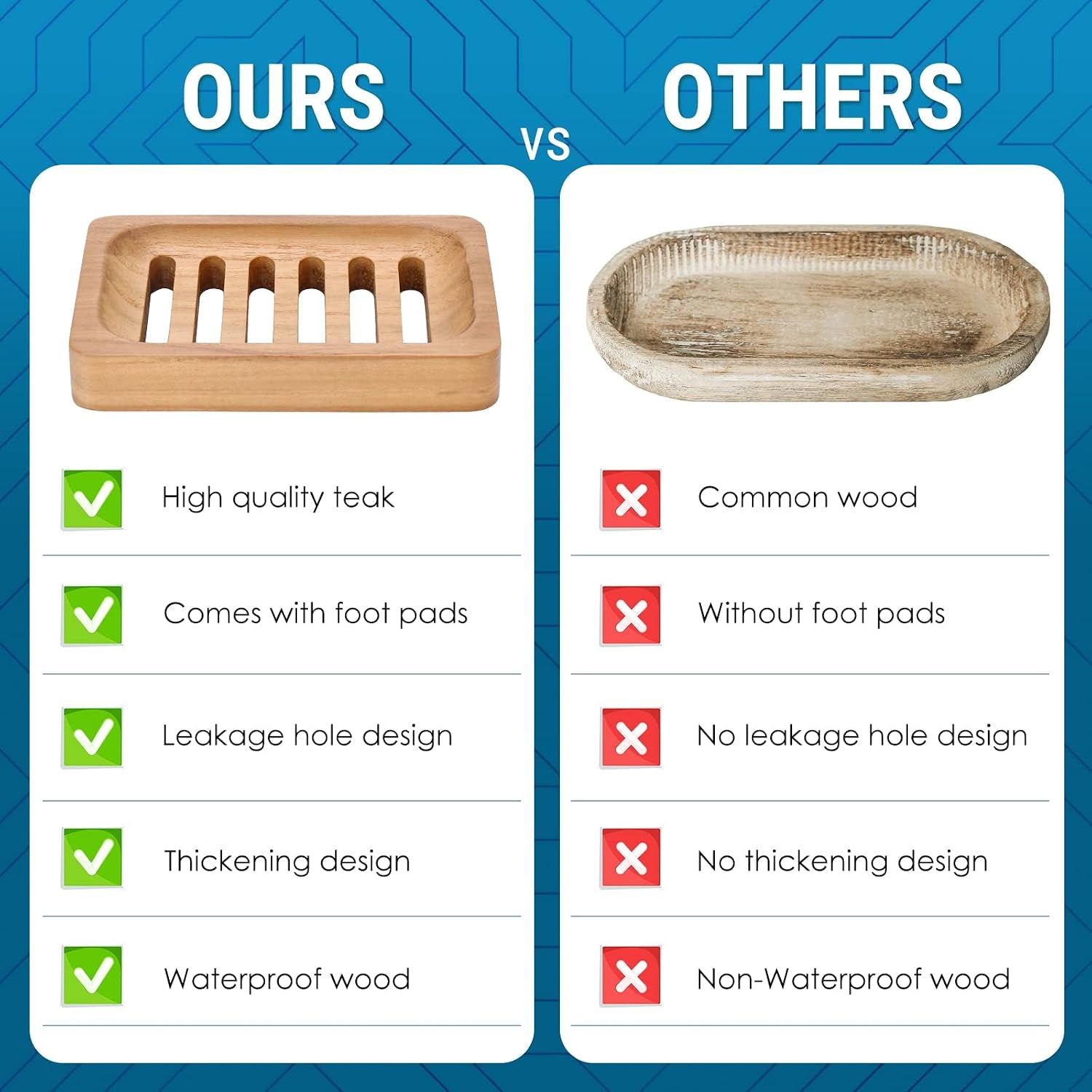 The Teak Soap Dish — Pair