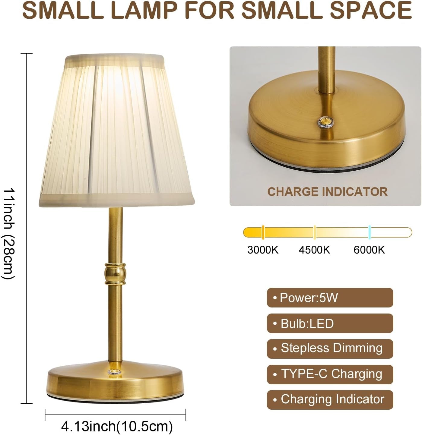 The Glow Lamp — Cordless Rechargeable Touch Table Light (Gold)