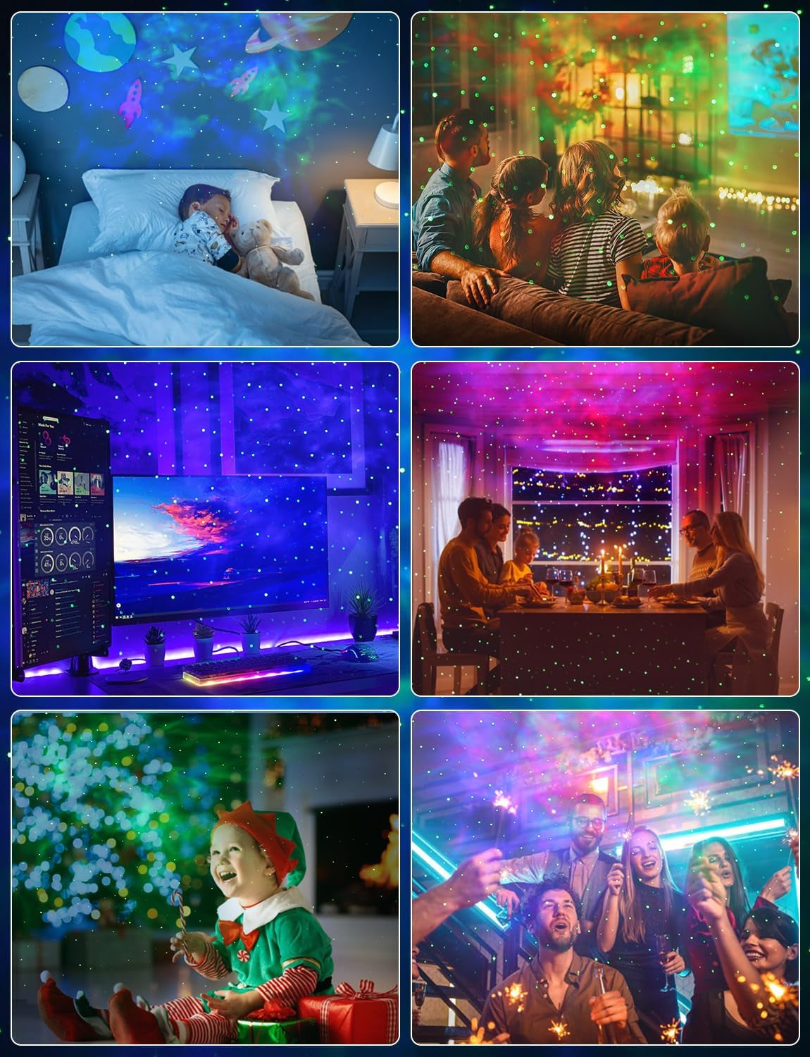The Astronaut Projector — Galaxy + Nebula Night Light