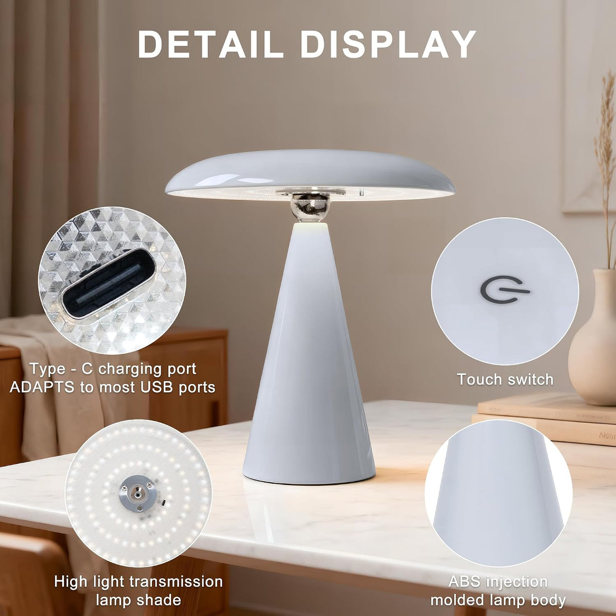 The Mushroom Lamp — Cordless, Dimmable Aesthetic Glow
