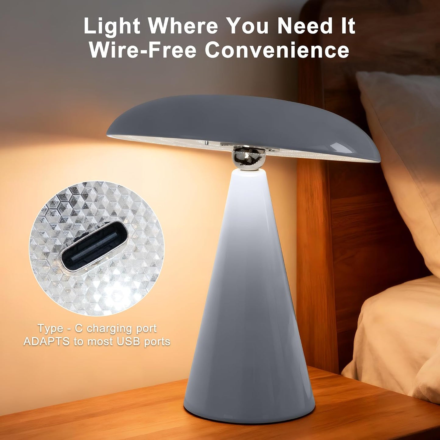 The Mushroom Lamp — Cordless, Dimmable Aesthetic Glow